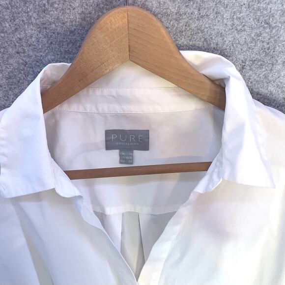 Pure Collection Long Sleeve White Cotton Pullover Blouse, Women's Size 14/16 - Picture 8 of 14